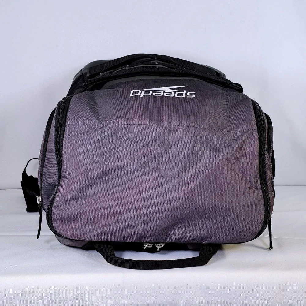 Speedo Team Stereo Backpack Charcoal Black Swim Gear Bag Training Rucksack